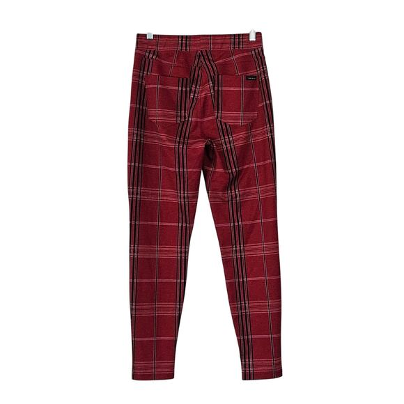 Sanctuary Plaid Pull-On Slim Leg Pant Stretch - Red Multi- Sz S EUC - Picture 2 of 7